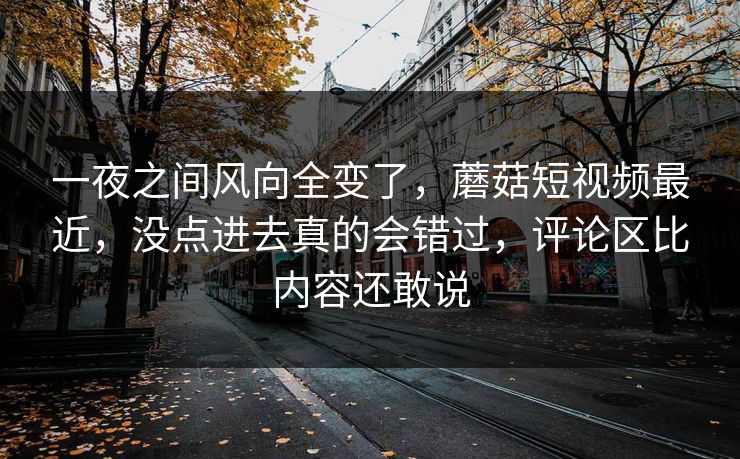 一夜之间风向全变了，蘑菇短视频最近，没点进去真的会错过，评论区比内容还敢说