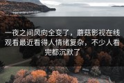 一夜之间风向全变了，蘑菇影视在线观看最近看得人情绪复杂，不少人看完都沉默了