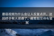 蘑菇视频为什么会让人反复点开，这回终于有人说透了，越看越觉得有猫腻
