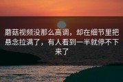 蘑菇视频没那么高调，却在细节里把悬念拉满了，有人看到一半就停不下来了
