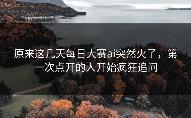 原来这几天每日大赛ai突然火了，第一次点开的人开始疯狂追问