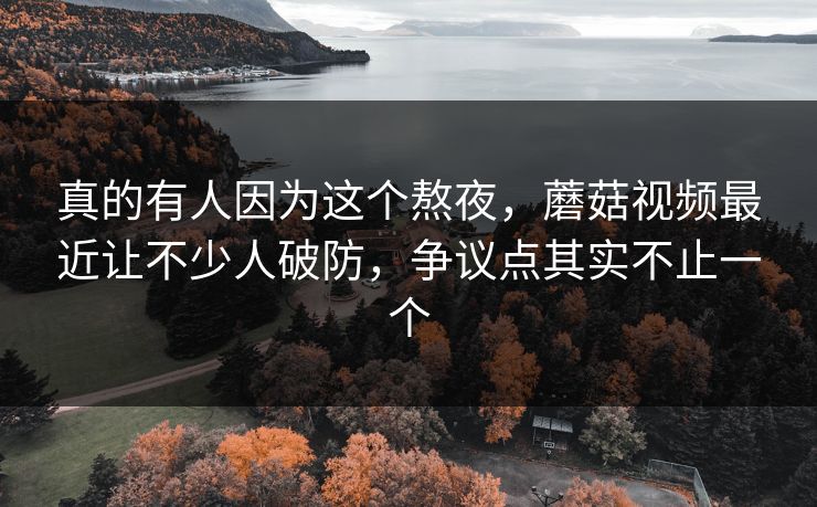 真的有人因为这个熬夜,蘑菇视频最近让不少人破防,争议点其实不止一个 真的有人因为这个熬夜,蘑菇视频最近让不少人破防,争议点其实不止一个