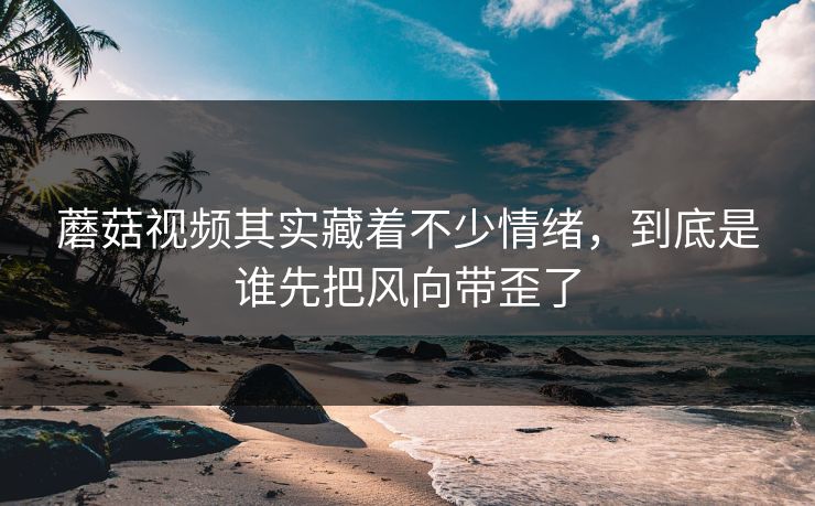 蘑菇视频其实藏着不少情绪，到底是谁先把风向带歪了
