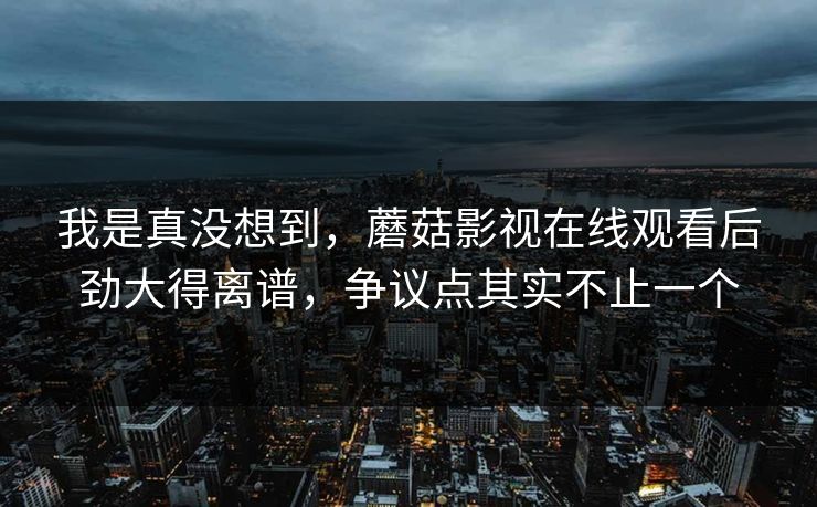 我是真没想到,蘑菇影视在线观看后劲大得离谱,争议点其实不止一个 我是真没想到,蘑菇影视在线观看后劲大得离谱,争议点其实不止一个