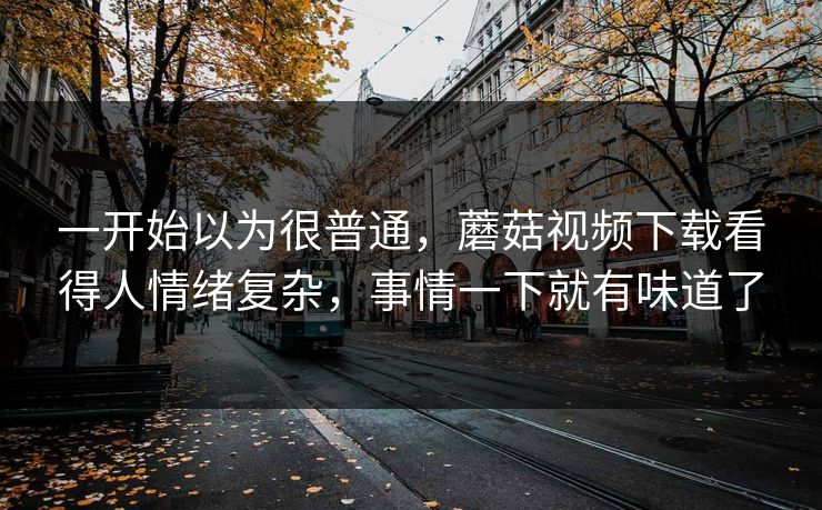 一开始以为很普通，蘑菇视频下载看得人情绪复杂，事情一下就有味道了