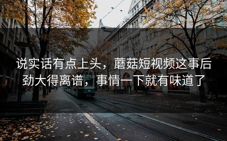 说实话有点上头，蘑菇短视频这事后劲大得离谱，事情一下就有味道了